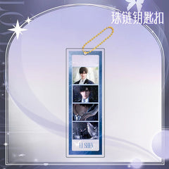 LaDS Long Keychain - Electroplated Golden Beaded Chain Clasp, Anime Acrylic Charm - merrys