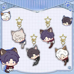 LaDS Rotating Golden Star Keychain - Sandwich Craft Double-Sided High-Definition Anime Acrylic Charm - merrys