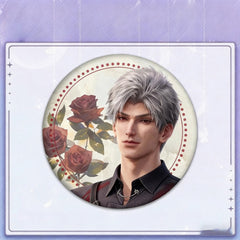 LaDS Collab Series Double Flash Badge - Silver Foil Holographic Plain Surface Tinplate 58/75mm - merrys