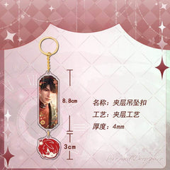 LaDS Sandwich Pendant - Golden Acrylic Round Charm Double-Sided High-Definition Game Anime Merchandise - merrys