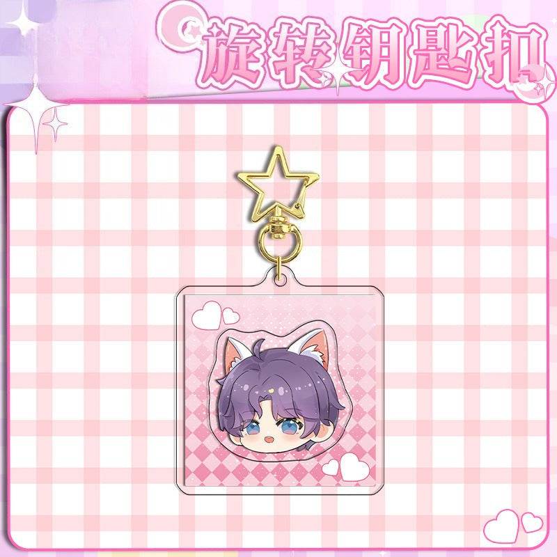 LaDS Rotating Golden Star Keychain 11-25 Sandwich Craft Double-Sided High-Definition Anime Acrylic Charm - merrys