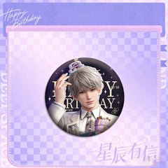 LaDS Xavier Birthday Three-Piece Set - Sandwich Standee, Double Flash Badge, Keychain Combo - merrys