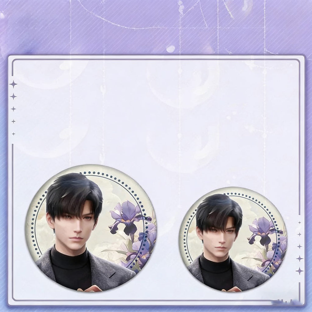 LaDS Collab Series Double Flash Badge - Silver Foil Holographic Plain Surface Tinplate 58/75mm - merrys