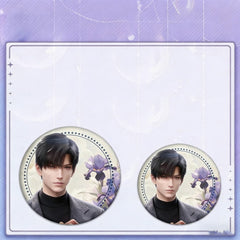 LaDS Collab Series Double Flash Badge - Silver Foil Holographic Plain Surface Tinplate 58/75mm - merrys