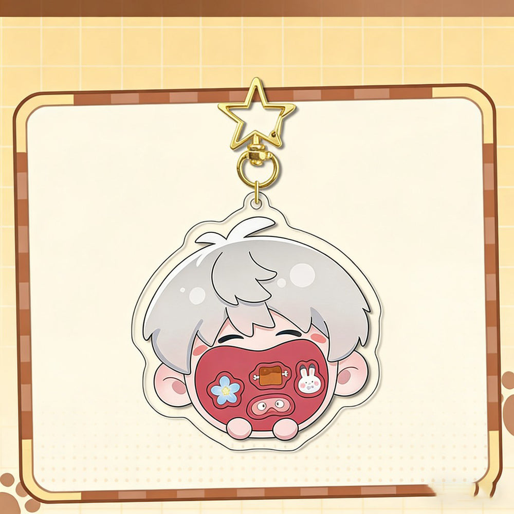 LaDS Original Chibi Big Mouth Shaker Keychain Double-Sided Pattern Creative Acrylic Merchandise Charm - merrys