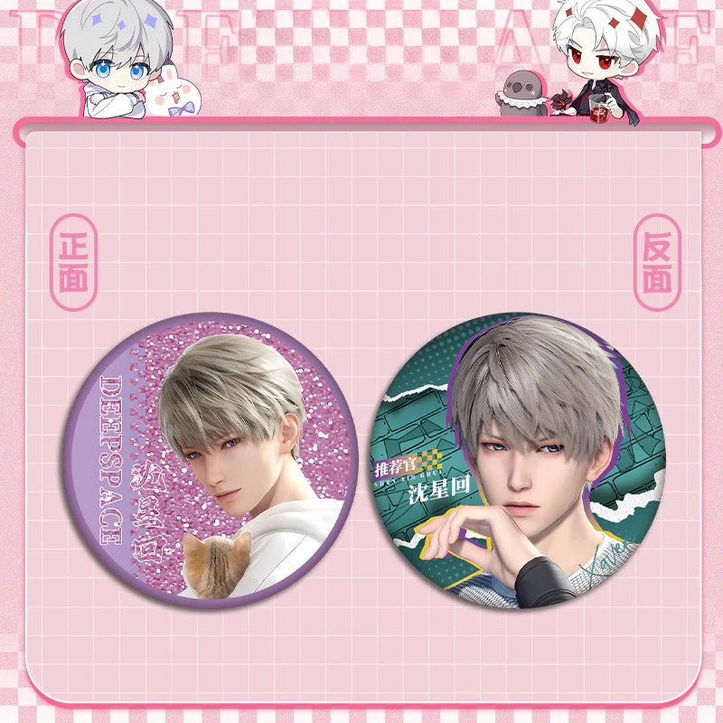 LaDS Flow Sand Mahjong Badge - Full Double-Sided Pattern 58mm Doujin Acrylic Merchandise - merrys