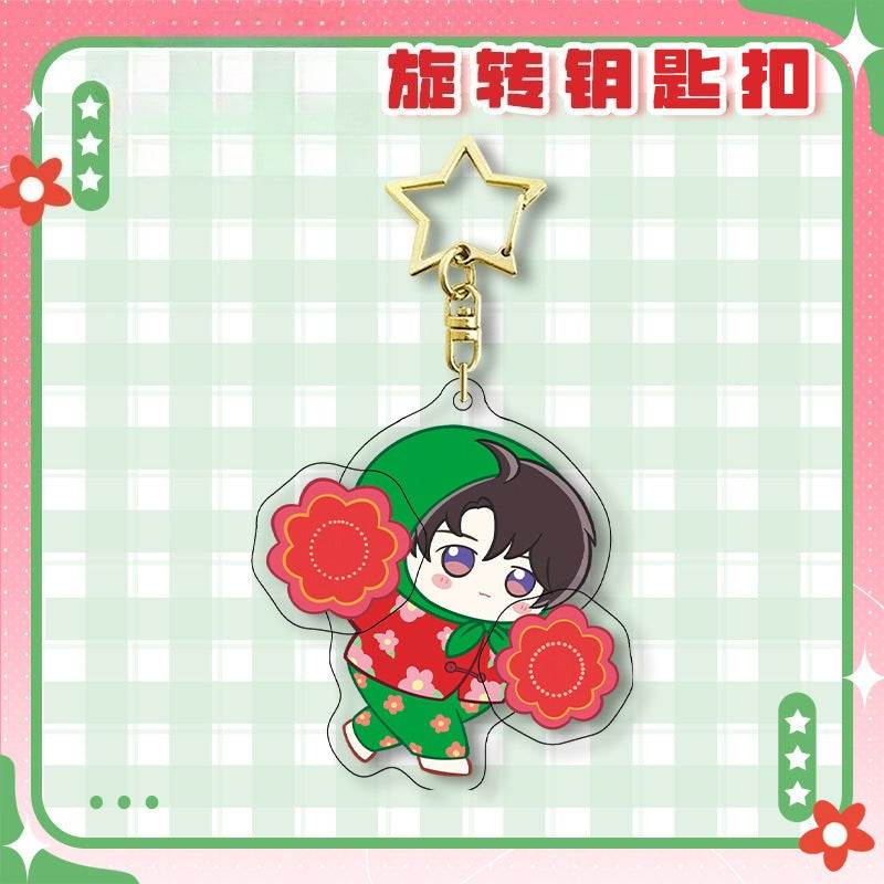 LaDS Chibi Rotating Keychain - Golden Star Double-Sided High-Definition Anime Acrylic Charm - merrys