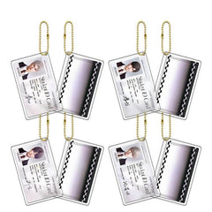 LaDS Golden Beaded Chain Clear Card Keychain 13-17 - Double-Sided Sandwich Anime Game Acrylic Merchandise - merrys
