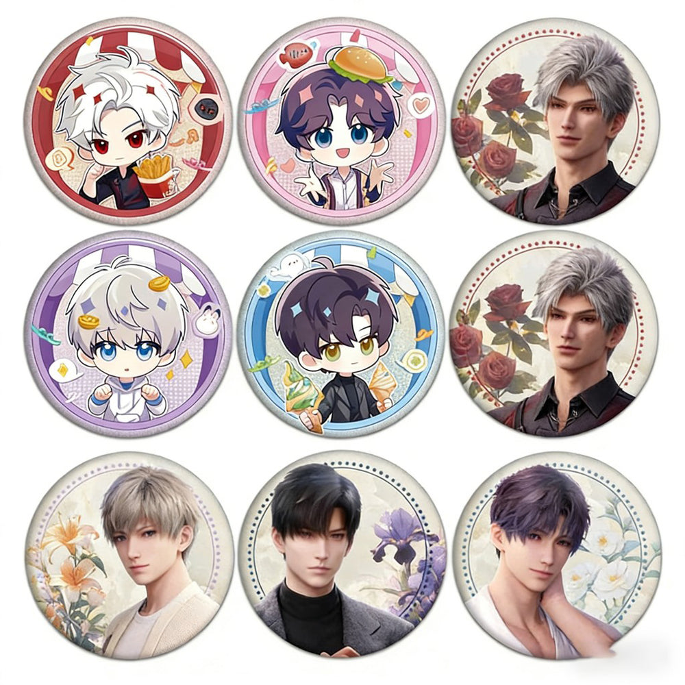 LaDS Collab Series Double Flash Badge - Silver Foil Holographic Plain Surface Tinplate 58/75mm - merrys