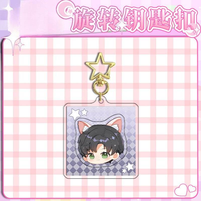 LaDS Rotating Golden Star Keychain 11-25 Sandwich Craft Double-Sided High-Definition Anime Acrylic Charm - merrys