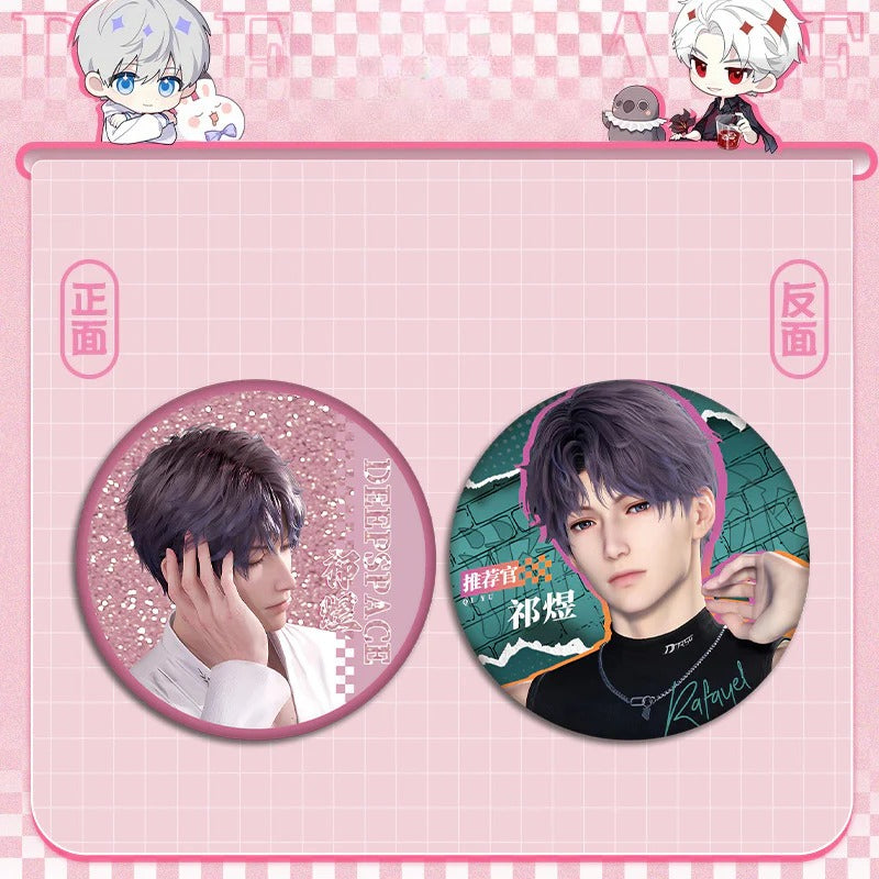 LaDS Flow Sand Mahjong Badge - Full Double-Sided Pattern 58mm Doujin Acrylic Merchandise - merrys