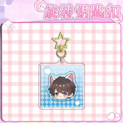 LaDS Rotating Golden Star Keychain 11-25 Sandwich Craft Double-Sided High-Definition Anime Acrylic Charm - merrys