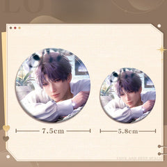 LaDS Collab Series Double Flash Badge - Silver Foil Dots Holographic Plain Surface Tinplate 58/75mm - merrys