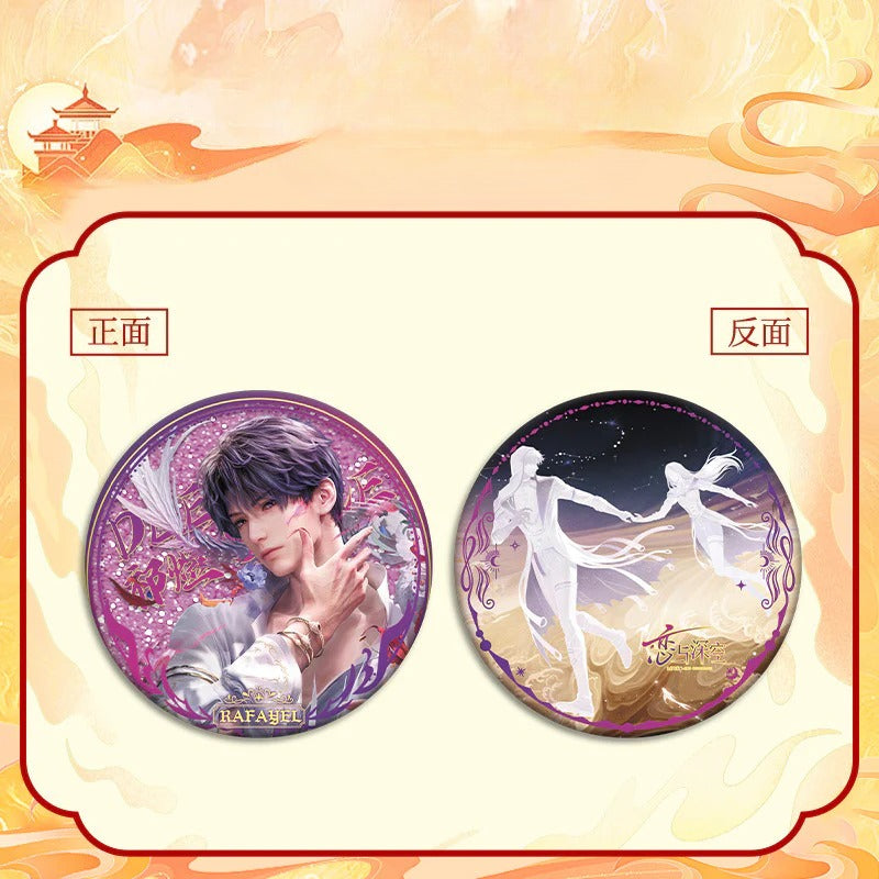 LaDS Flow Sand Mahjong Badge - Full Double-Sided Pattern 58mm Doujin Acrylic Merchandise - merrys