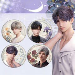 LaDS Collab Series Double Flash Badge - Silver Foil Holographic Plain Surface Tinplate 58/75mm - merrys