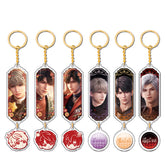 LaDS Sandwich Pendant - Golden Acrylic Round Charm Double-Sided High-Definition Game Anime Merchandise