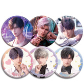 LaDS Collab Series Double Flash Badge - Silver Foil Dots Holographic Plain Surface Tinplate 58/75mm