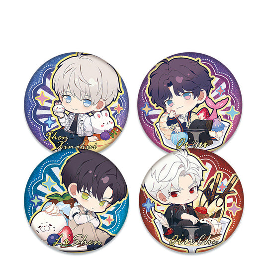 LaDS Double Flash Badge 123-126 - PET Material 75mm 58mm Tinplate Anime Merchandise - merrys