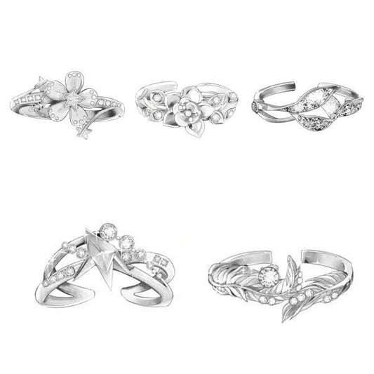 Lads High-End Custom 999 Fine Silver Beloved Journey Wedding Ring