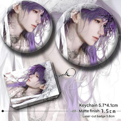 Artist-Authorized Lads Rafayel 6-Piece Set - Badges, Holographic Laser Tickets, Acrylic Standees & Keychains