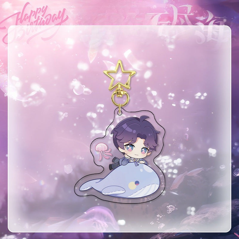 LaDS Rafayel Birthday Series Co-branded Combo Set - Double Flash Badge, Standee Anime Game Merchandise Gift - merrys