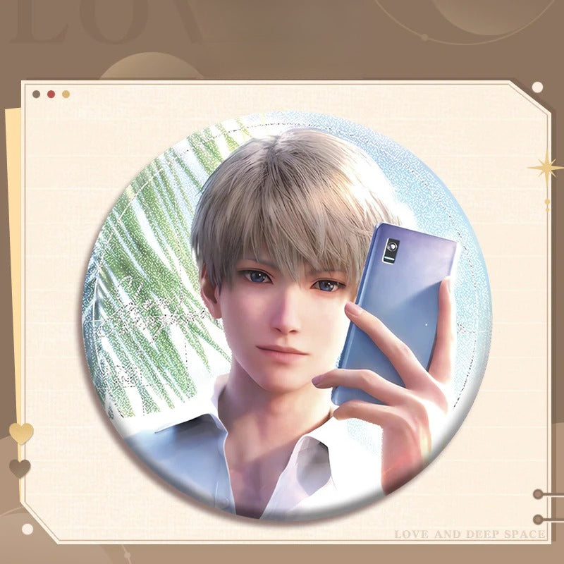 LaDS Collab Series Double Flash Badge - Silver Foil Dots Holographic Plain Surface Tinplate 58/75mm - merrys