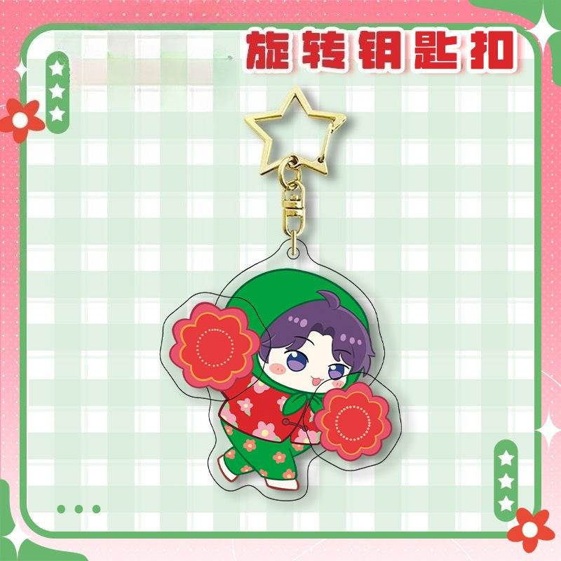 LaDS Chibi Rotating Keychain - Golden Star Double-Sided High-Definition Anime Acrylic Charm - merrys