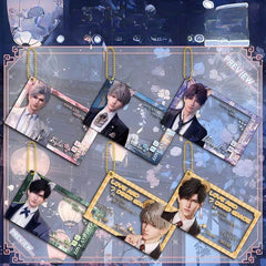 LaDS New Beaded Chain Clear Card Keychain 143-154 - Double-Sided Sandwich Anime Game Charm - merrys