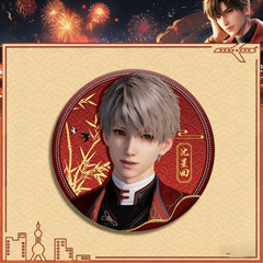 LaDS Double Flash Badge 165-186 - Silver Foil Plain Surface Diameter 75mm 58mm Tinplate Anime Badge - merrys