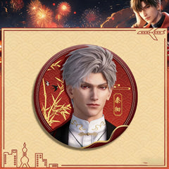 LaDS Double Flash Badge 165-186 - Silver Foil Plain Surface Diameter 75mm 58mm Tinplate Anime Badge - merrys