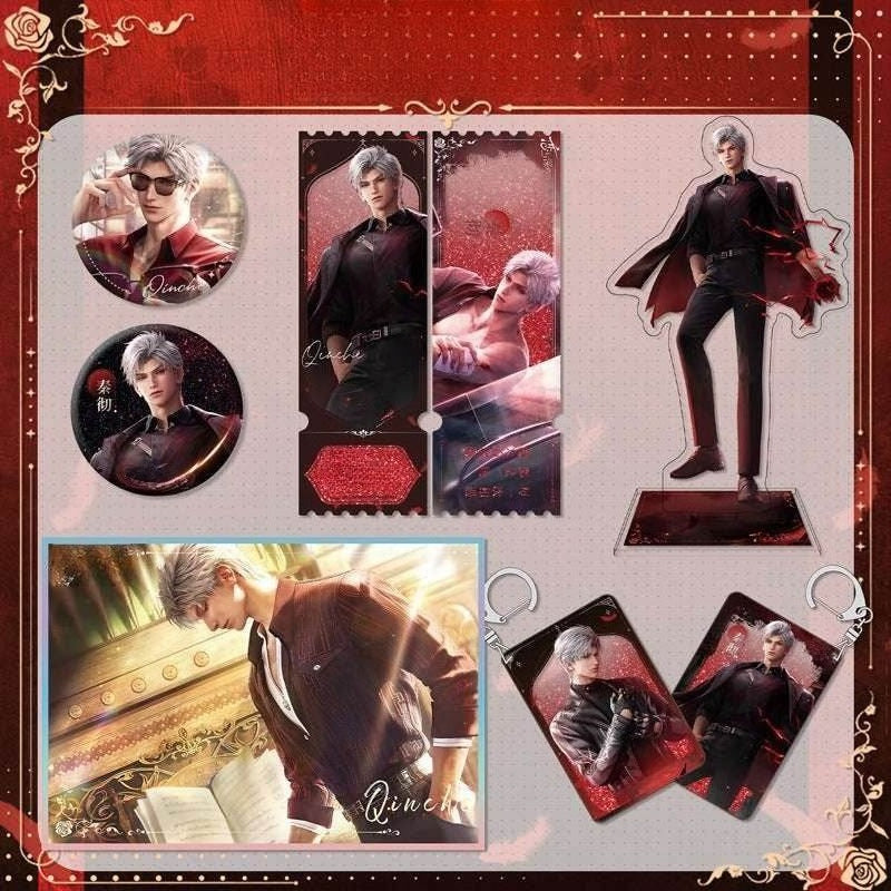 LaDS Sylus Dark Spot Leader - Acrylic Sandwich Standee, Double Flash Badge, Art Card, Quicksand Keychain - merrys