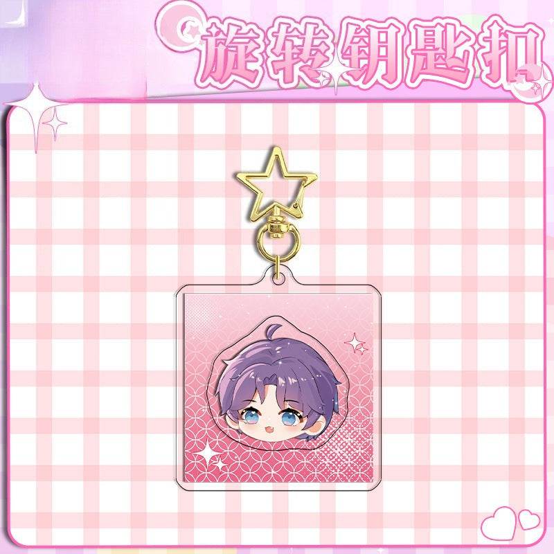 LaDS Rotating Golden Star Keychain 11-25 Sandwich Craft Double-Sided High-Definition Anime Acrylic Charm - merrys