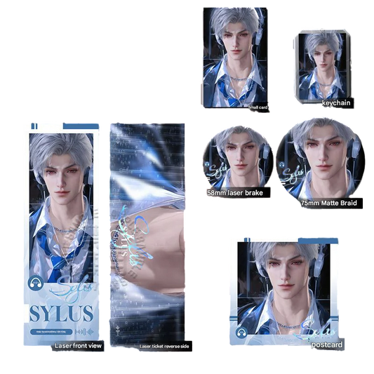 Artist-Authorized Lads Sylus 6-Piece Set - Keychains, Badges & Holographic Laser Tickets