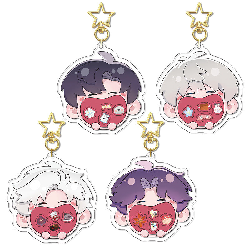 LaDS Original Chibi Big Mouth Shaker Keychain Double-Sided Pattern Creative Acrylic Merchandise Charm - merrys