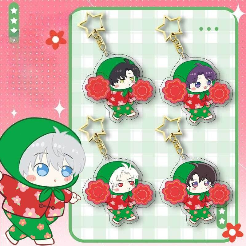 LaDS Chibi Rotating Keychain - Golden Star Double-Sided High-Definition Anime Acrylic Charm - merrys