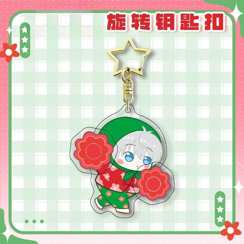 LaDS Chibi Rotating Keychain - Golden Star Double-Sided High-Definition Anime Acrylic Charm - merrys