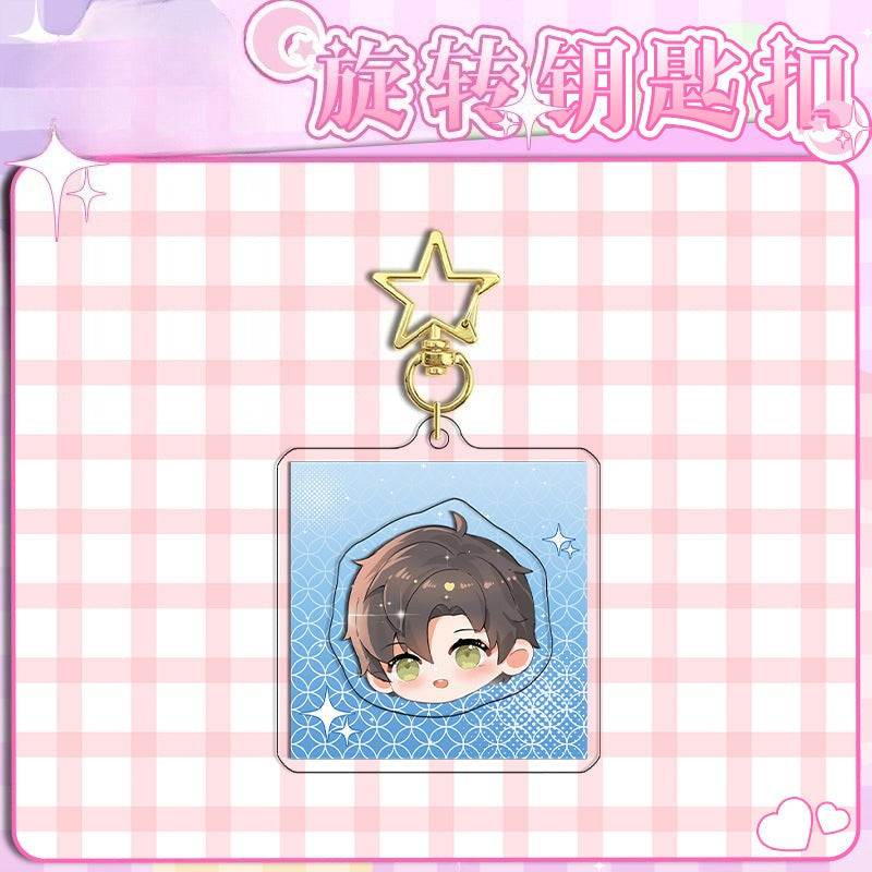 LaDS Rotating Golden Star Keychain 11-25 Sandwich Craft Double-Sided High-Definition Anime Acrylic Charm - merrys