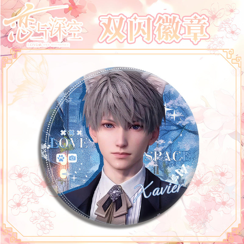 LaDS Double Flash Badge 127-154 - Diameter 75mm 58mm Tinplate Anime Game Merchandise - merrys