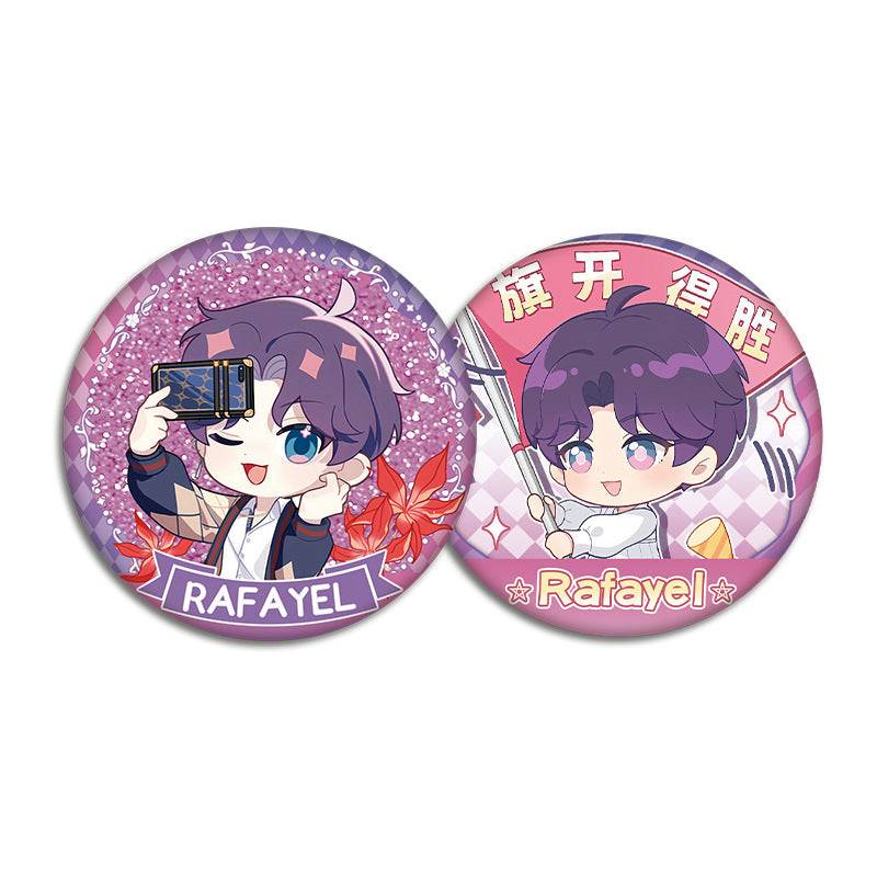 LaDS Flow Sand Mahjong Badge - Full Double-Sided Pattern 58mm Doujin Acrylic Merchandise - merrys