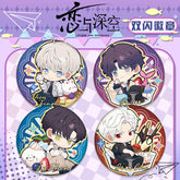 Love and DeepSpace Double Flash Badge 123-126 - PET Material 75mm 58mm Tinplate Anime Merchandise - merrys