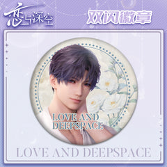 Love and DeepSpace Double Flash Badge - 75mm 58mm Tinplate Anime Game Merchandise