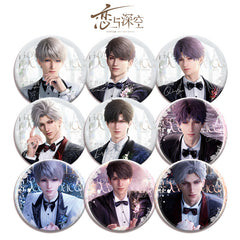 Love and DeepSpace Wedding Card Series Double Flash Badge 197-206 Full Set 75mm 58mm Tinplate Anime Merchandise
