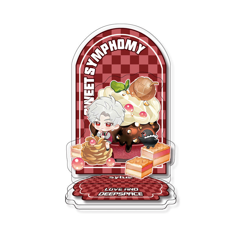 LaDS 12cm Double-Sided Insert Standee - Anime Acrylic Desktop Decoration, Sandwich Craft, Combined Illustration - merrys