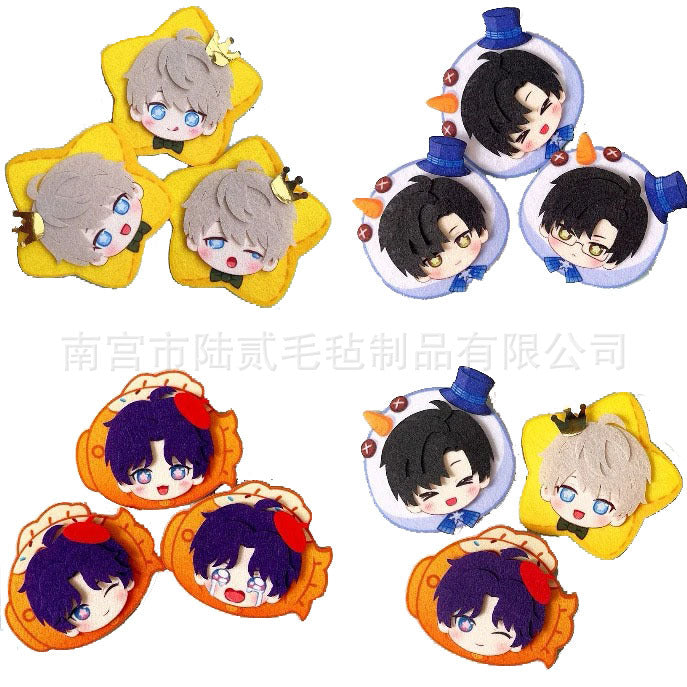LaDS Doujin Otome Game Merchandise - Handmade Badge (Zayne, Xavier, Rafayel), Hair Clip, Non-woven Fabric Charm - merrys