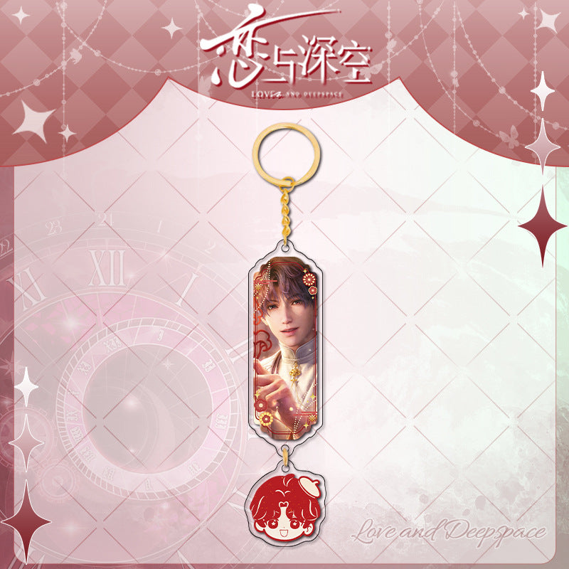 LaDS Sandwich Pendant - Golden Acrylic Round Charm Double-Sided High-Definition Game Anime Merchandise - merrys