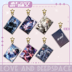 Love and DeepSpace Card Golden Star Buckle - Zayne, Rafayel, Xavier Acrylic Game Merchandise Charm