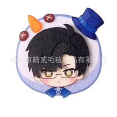 LaDS Doujin Otome Game Merchandise - Handmade Badge (Zayne, Xavier, Rafayel), Hair Clip, Non-woven Fabric Charm - merrys