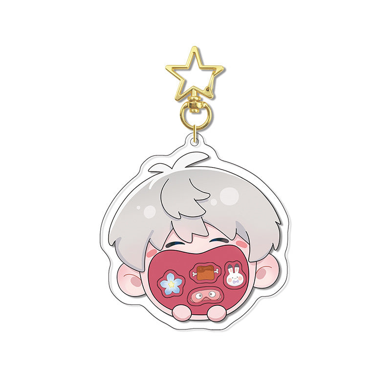LaDS Original Chibi Big Mouth Shaker Keychain Double-Sided Pattern Creative Acrylic Merchandise Charm - merrys