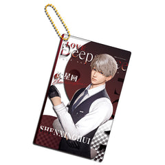 LaDS Collab Series Clear Card Beaded Chain Charm - Double-Sided Sandwich Acrylic Anime Game Merch - merrys