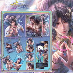 Love and DeepSpace Rafayel Lemuria Sea God Series - Acrylic Sandwich Standee, Art Card, Quicksand Keychain